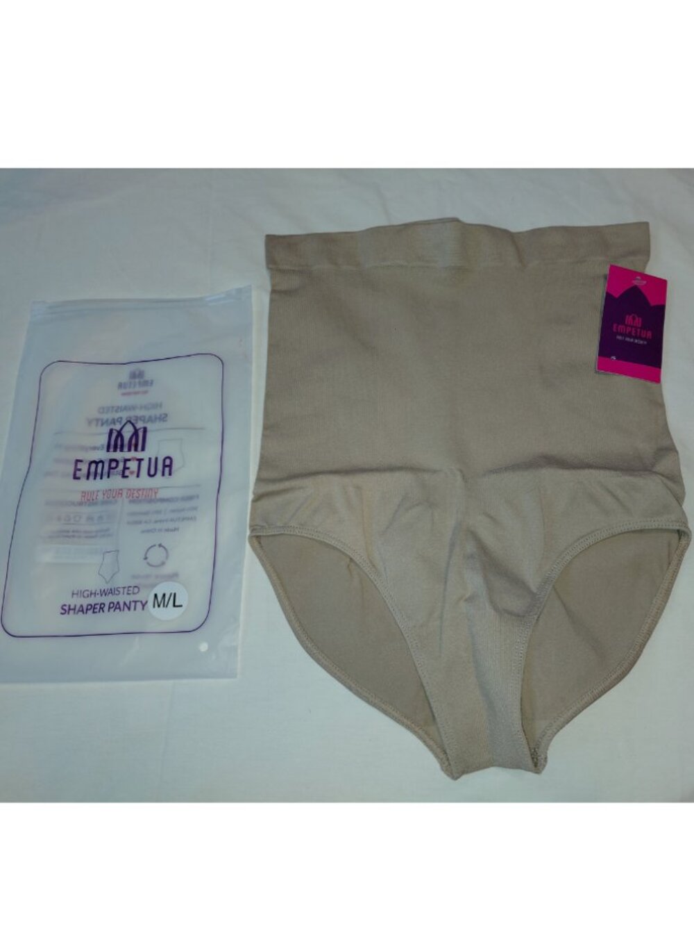 NWT Empetua High Waisted Shaper Panty Women's Size M/L Nude -